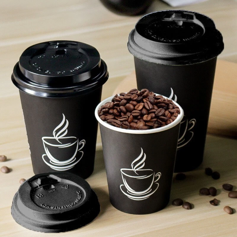 Disposable Coffee Cups With Lid 4oz 8oz 12oz Bulk 100/600/1200/2400 Pk Takeaway - image 3 of 4