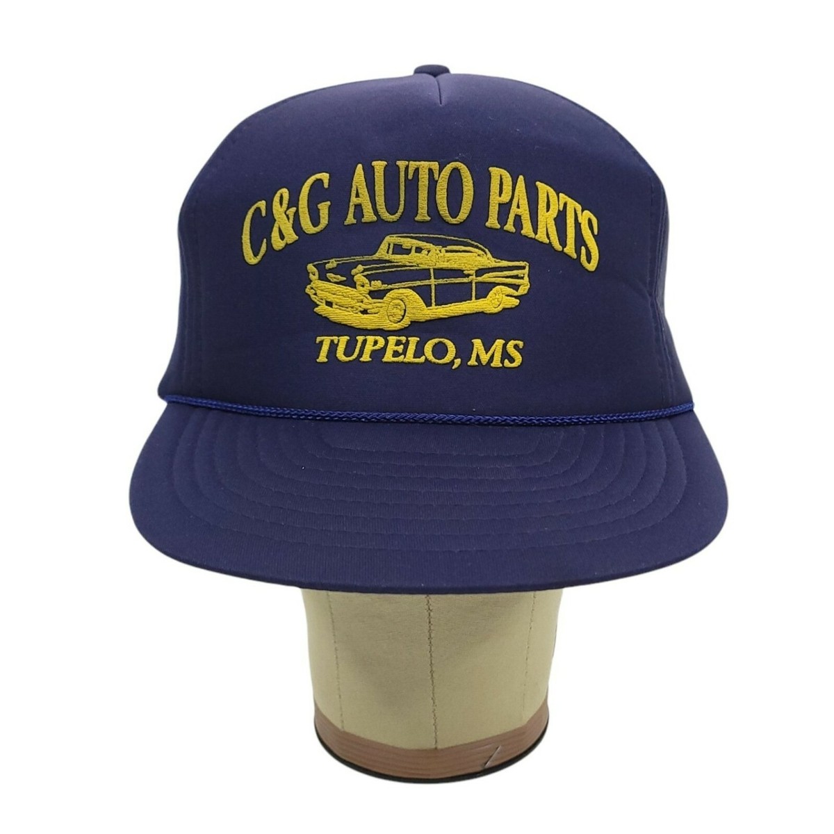Vintage Nissin Snapback Foam Trucker Cap Hat C&G Auto Parts Tupelo MS Blue View 6