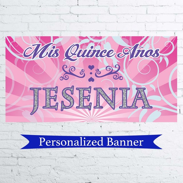 18"x36" Mis Quince Anos Quinceanera Personalized Party Banner Quinceanera Banner eBay