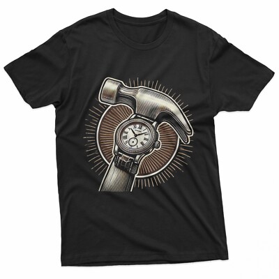 Vintage Claw Hammer Wristwatch Funny Time Design T-Shirt