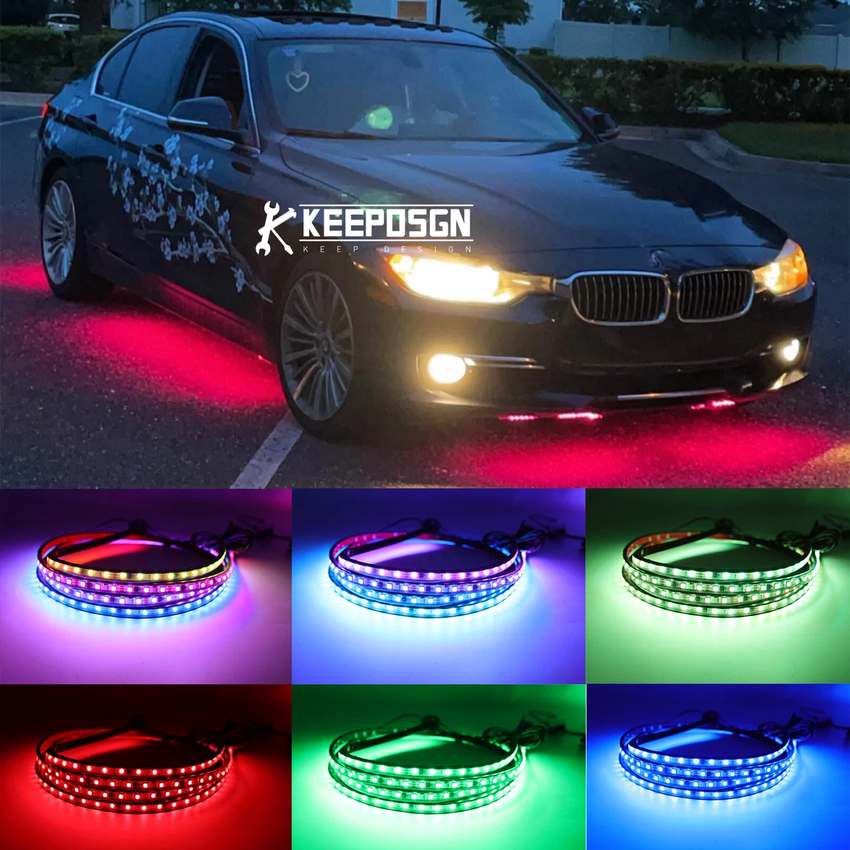 Neon LED BMW logo two-color