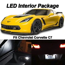 4 x Xenon White LED Cargo Trunk Light License Plate Bulbs For Chevy Corvette C7
