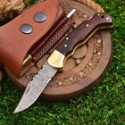 Custom Handmade Damascus Steel Pocket Knife Folding Blade /Hunting / Camping EDC