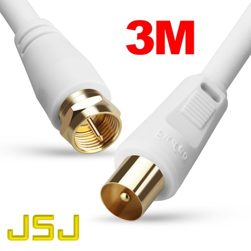 1.8M 3M 5M 10M TV Antenna Cable PAL Male to F-Type Flylead Aerial Cord Coax Lead - Picture 6 of 9