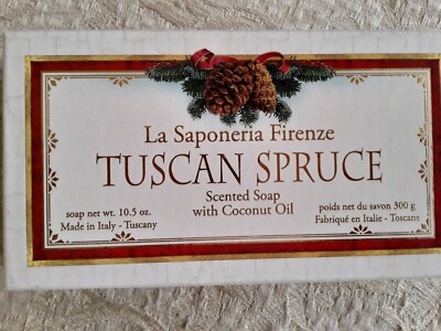 La Saponeria Firenze Tuscan Spruce Scented Soap w Oil 10.5 oz Made In Italy NIB