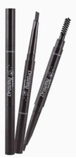 Eyebrow Pencil Double Heads Waterproof Long-lasting With Eyebrow Brush BLACK 1Pc