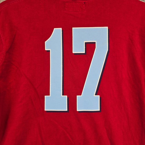 Vintage Abercrombie Fitch T Shirt Boys M Red Football 17 Long Sleeve Runs Small - Picture 9 of 13