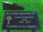 granite memorial plaque grave marker celtic cross motif