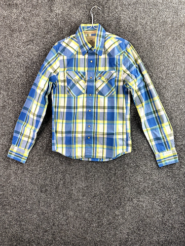 Hollister Men Long Sleeve Casual Shirt Size Small Plaid Regular Fit Snap Button - Picture 16 of 17