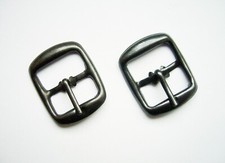 5 x Gürtelschnalle, Schuhschnalle, Doppelschnalle, Stahl/bronziert 20mm, 3/4"