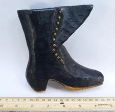 Vintage/Antique Victorian High Top Button Hand Carved Shoe Boot !