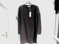 Gilet long noir à dentelle T 38 Anne Fontaine