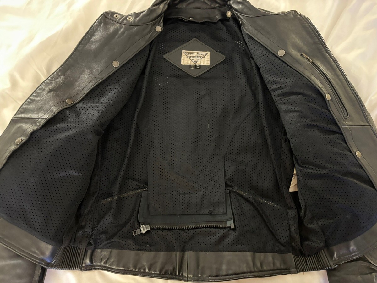 Teknic Black Ventilated Leather Pilot Racing Jacket Men Size 44 | eBay