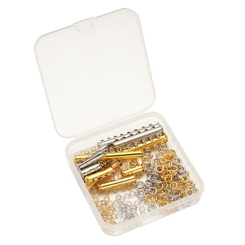 12sets Brass Multi Strands Magnetic Slide Lock Clasps Tube Necklace Connector - Picture 3 of 9