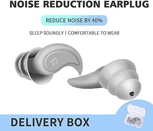 Uk Noise Cancelling Comfortable 3 Layer Earplugs 40db Ear Plugs for Work & Sleep - Picture 1 of 7