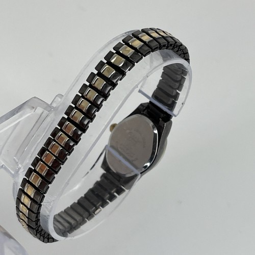Precision By Gruen Quartz Women's Watch GP419L Black & Gold Tone NEW BATTERY - Picture 6 of 11