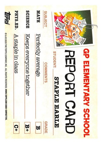 GARBAGE PAIL KIDS 2020 TARDE TO SCHOOL BORDO VERDE PARALLELO PICK-A-CARD GPK W@W - Foto 161 di 401