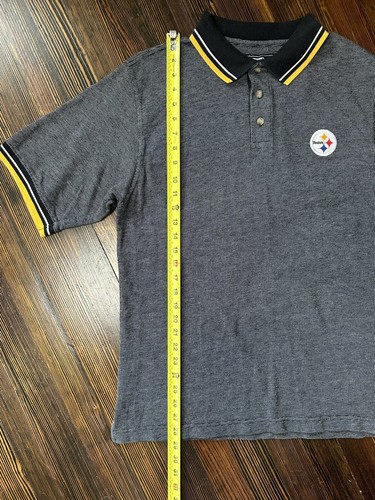 Vtg Starter Pittsburgh Steelers Polo Shirt Mens M Gray NFL Football - Picture 7 of 7