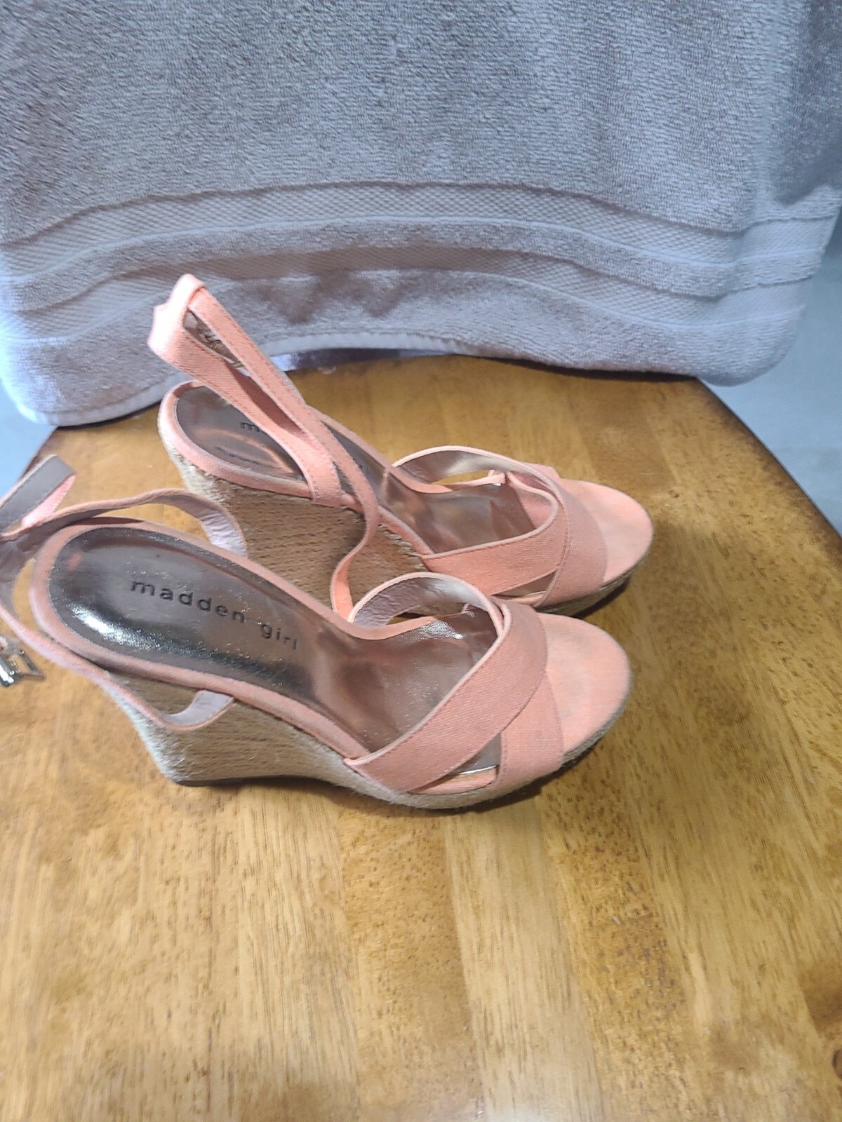 Madden Girl Vicki Pink Canvas Platform Espadrille Wed… Gem