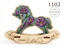 DIY Counted cross stitch kit on wood "Crocus"