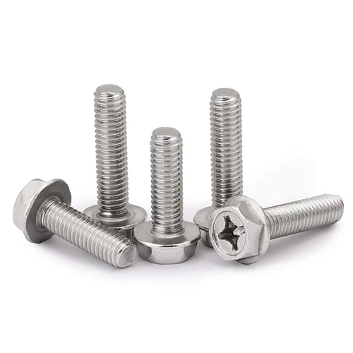 Flanged Hex Head Screws Bolt with Phillips Drive A2 304 Stainless Steel M4 M5 M6 - Picture 5 of 7