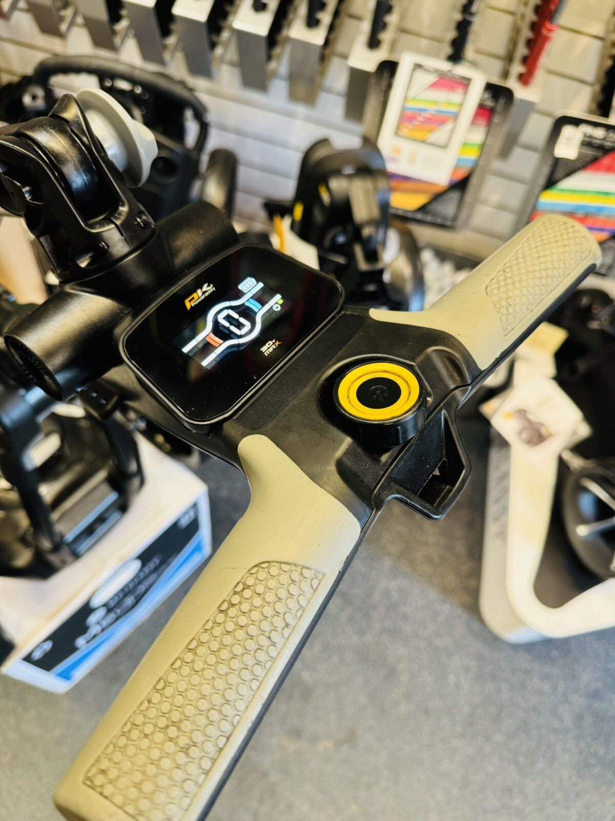 POWAKADDY FX3 EBS ELECTRIC GOLF TROLLEY NEW BATTERY & UMBRELLA HOLDER