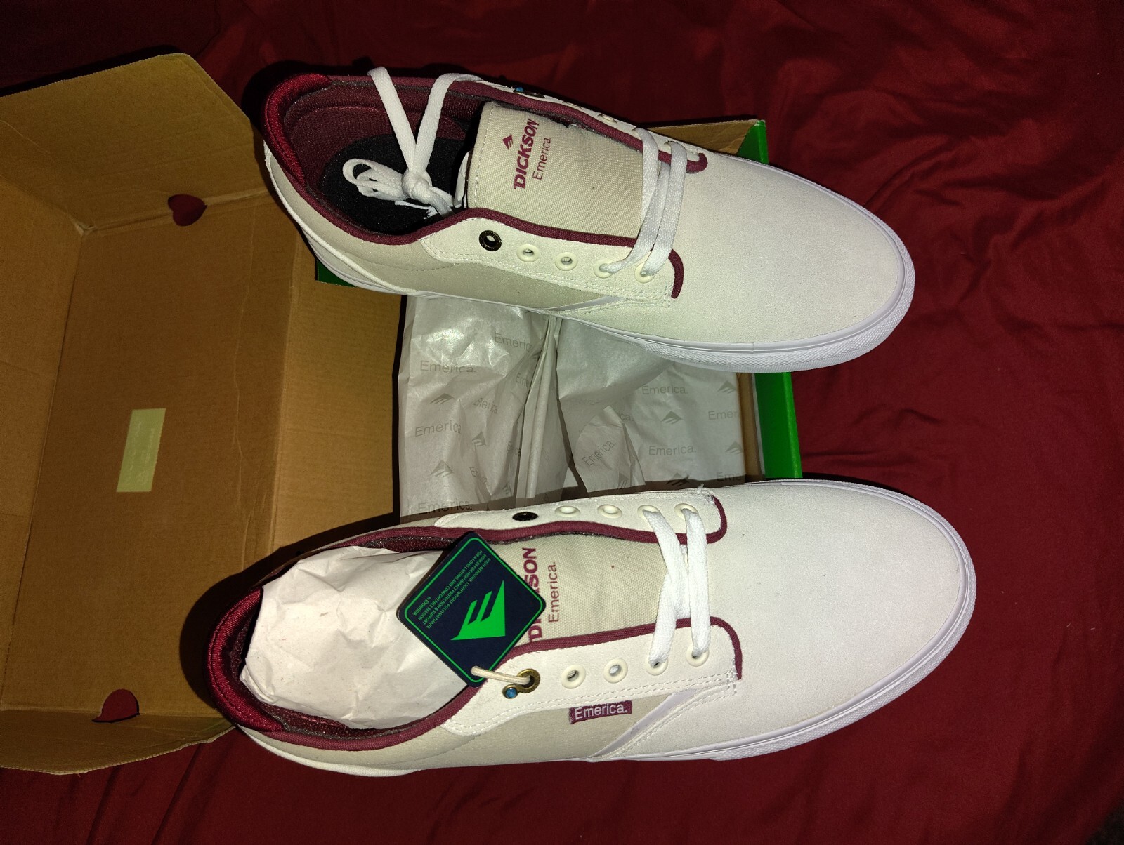 Emerica Dickson White/Red Size 11 Brand New In Box