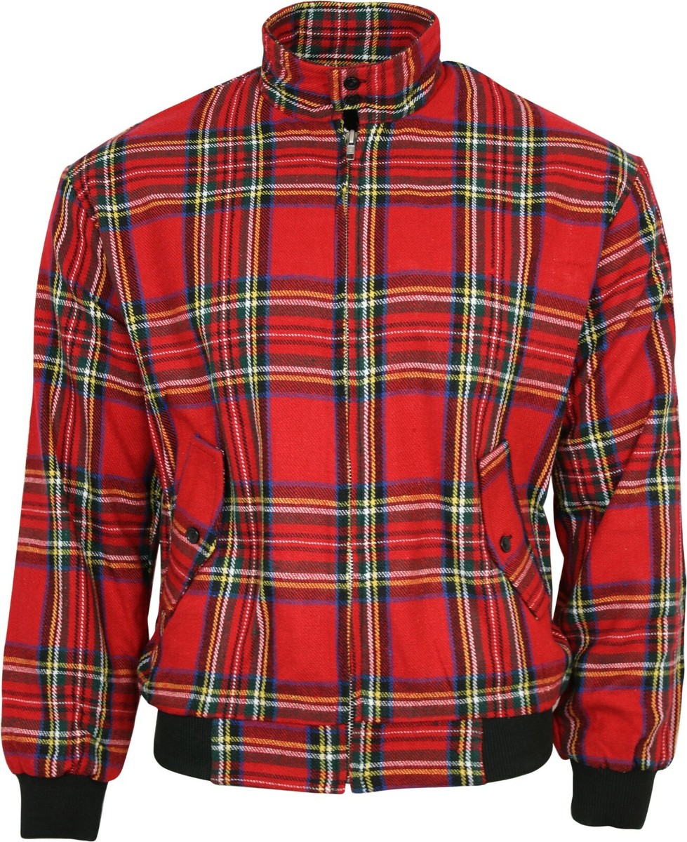 Relco Red Tartan Harrington Jacket Skinhead Mod Scooter Ska Punk Retro