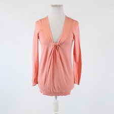 Light pink 100 cotton ANN TAYLOR LOFT knotted chest 3/4 sleeve sweater XS