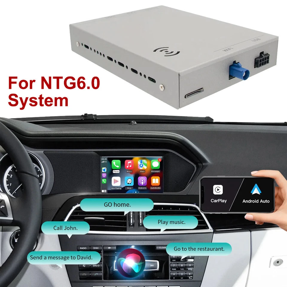 Wireless Carplay Android Auto For Mercedes-Benz A B G V Class GLB GLS GLE NTG6.0 Foto 4 de 4