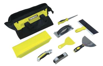 Drywall Complete Kit - Utility Joint Taping Knife Mudpan Rasp Jab Saw Sander Bag
