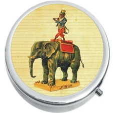 Circus Monkey And Elephant Medicine Pill Box