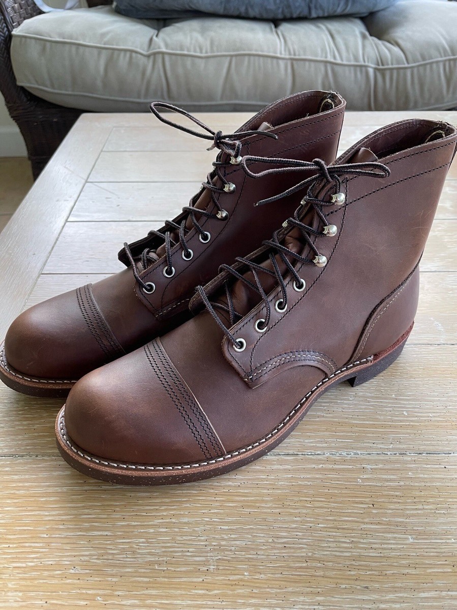 Red Wing Iron Ranger 8111 Cap Toe Leather Boots Mens Cork Brown Sz