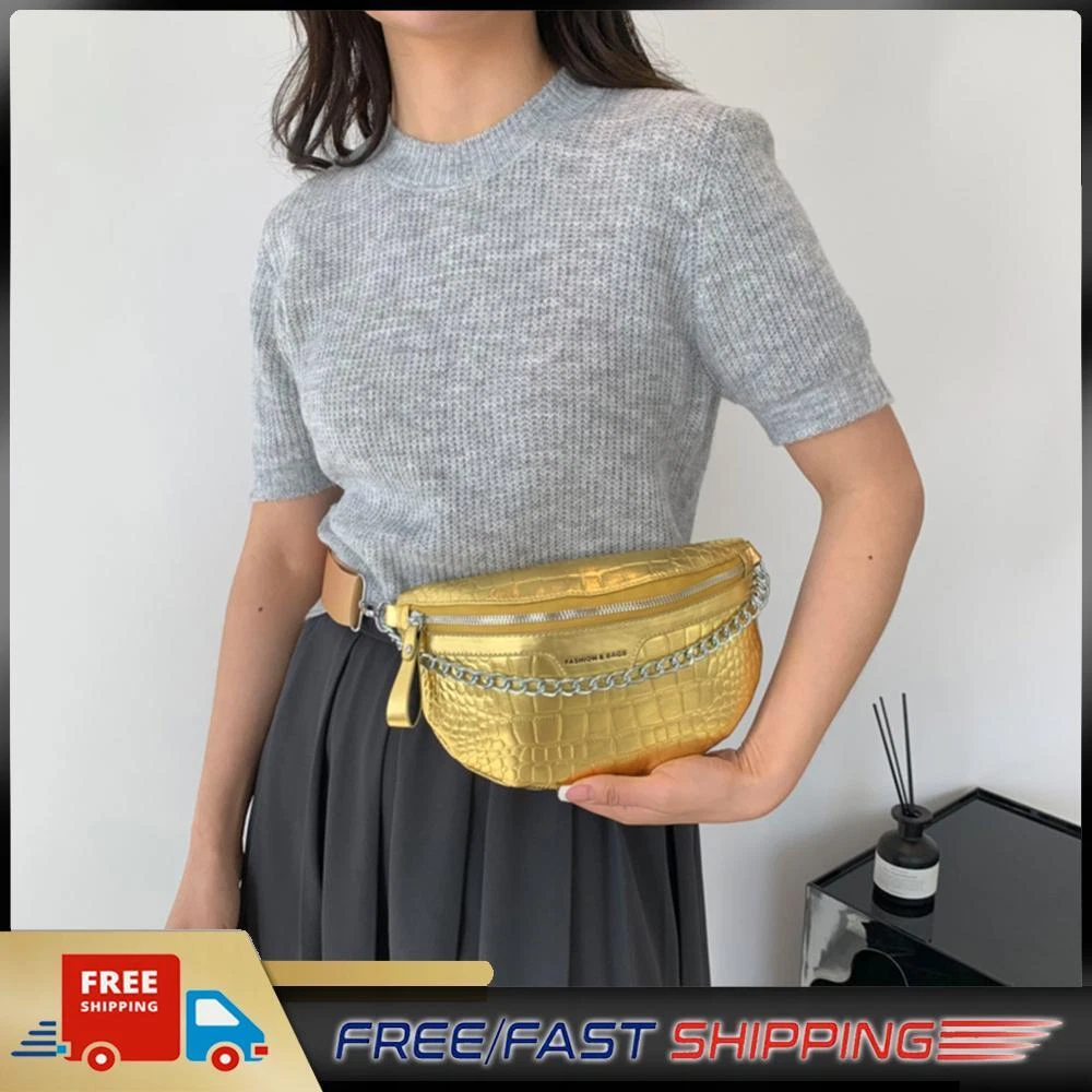 Fanny pack with gold cheap chain