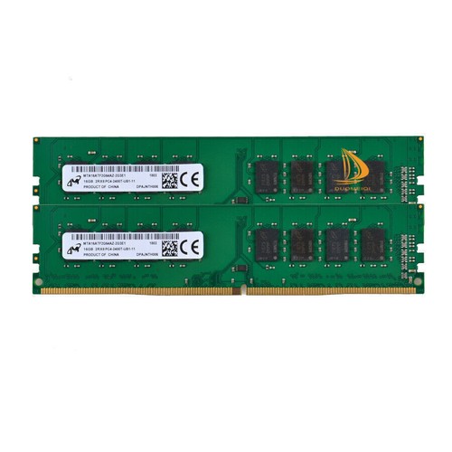 32GB Micron 2x 16GB 2RX8 PC4-2400T DDR4 19200MHz 1.2V UDIMM Desktop Memory RAM & - Picture 1 of 7