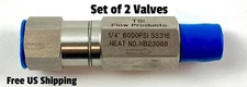 TSI Check Valve Line Stainless Steel 1/4 inch NPT 6000 PSI SS316 TXLNC1 Set of 2