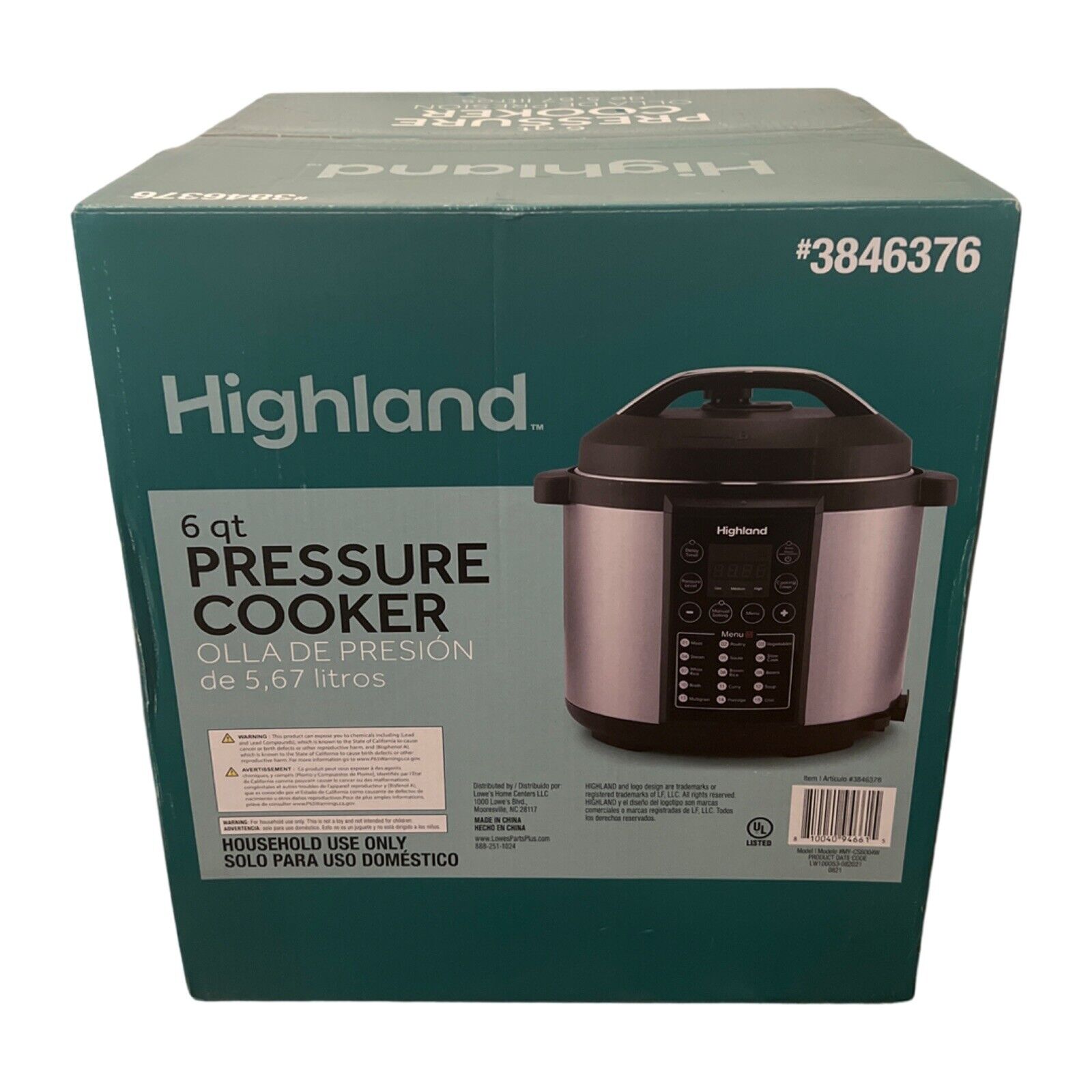 smokkel impliceren cocaïne Highland 6 QT 8 in 1 Pressure Cooker, LED Display Easy Clean 15 Pre-Set  Function 810040946615 | eBay