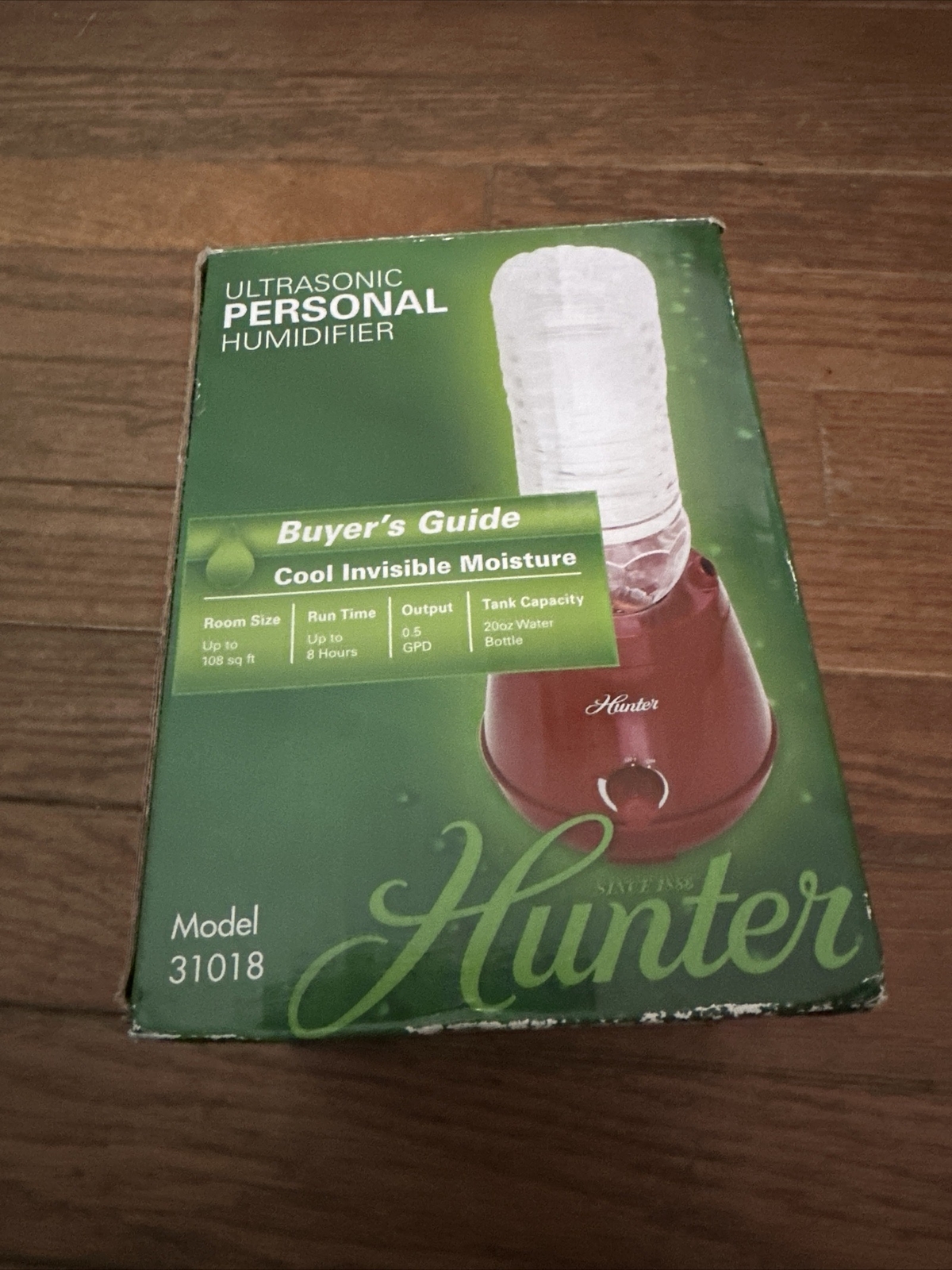 Brand New Hunter Red Ultrasonic Personal Water Bottle Humidifier 31018