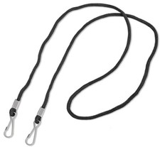 5 Double ended BLACK Neck Lanyard w/ 2 Hook for ID Holder  Event Pass  Mask