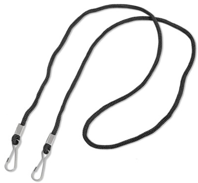5 Double ended BLACK Neck Lanyard w/ 2 Hook for ID Holder ~ Event Pass ~ Mask