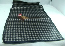 100 Silk Italy 55" x 11" Rectangular Scarf Pheasant Taupe Black Check NEW
