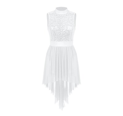 white sequin dance dress Long Sparkly Mermaid White Sequin Prom & Dance Dress