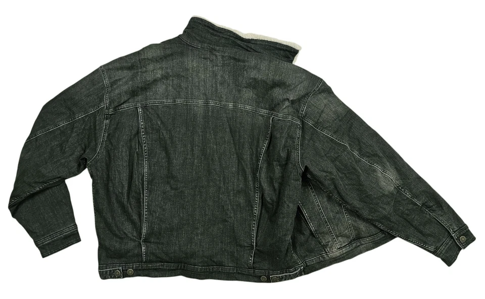 HOT NWT Men's DIESEL @ RESKY SHERPA LINED 6 Pockets BLACK denim Jacket jeans XXL - Image 4 of 4