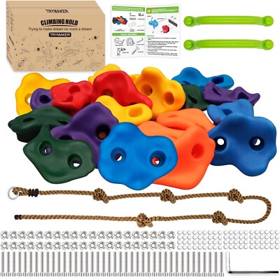 Trymaker Klettergriffe, Kletterwand für Bäume Kinder, 20 Stück Klettergriffe