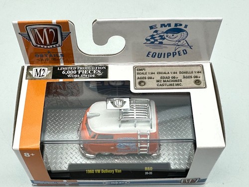 M2 Machines EMPI 1960 Volkswagen VW Shorty Delivery Van, Orange, R60, 1:64, NIB - Picture 9 of 12