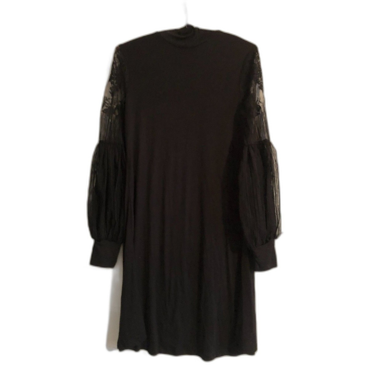 Women's Knee Length Small Black Turtleneck Dress W/Lace Sleeves NWOT Women's Knee Length Small Black Turtleneck Dress W/Lace Sleeves NWOT