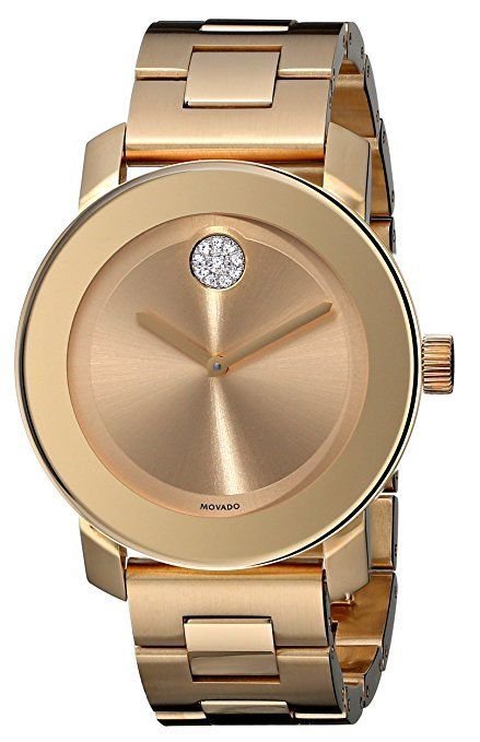 モバード レディース 腕時計 Movado Bold Diamond 36mm Watch, Gold Ion-Plated Stainless