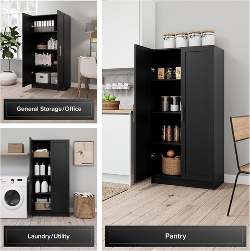 Elegant Elite Pantry Cabinet with 3 Shelves – Perfect for Kitchen & Bathroom - Picture 12 of 12