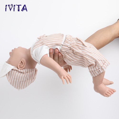 18" Lifelike Silicone Rebirth Sleeping Baby Doll Waterproof Doll Boys Xmas Gift - Picture 5 of 12