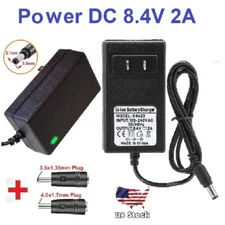 8.4V 2A Power Supply Adapter Replacement Charger For Lithium-ion+2 DC Plug Tips